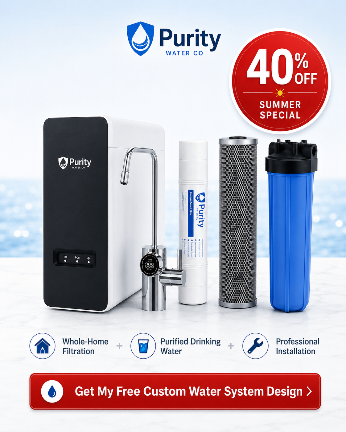 40 percent off summer special for the Purity Microplastics Elimination Bundle