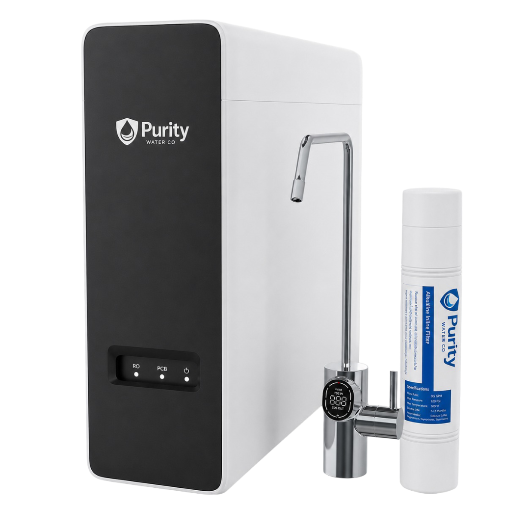 Purity RO Only System with tankless reverse osmosis, alkaline remineralization, and digital faucet