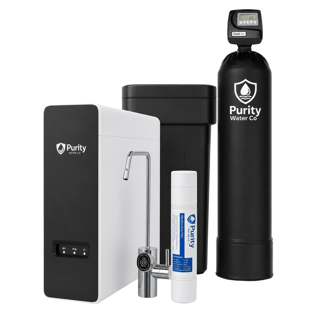 Purity Whole Home Filtration System bundle with softener and reverse osmosis drinking water